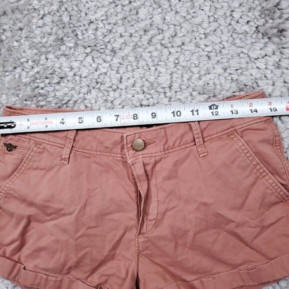 Abercrombie Low Rise Y2K Style Chino Shorts Pink Stretch Shortie Size 25 - Picture 11 of 13